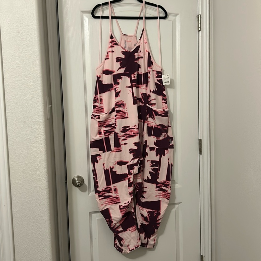 NWT FP Movement Hot Shot Printed Onesie - Palmy Beach Night Pink
